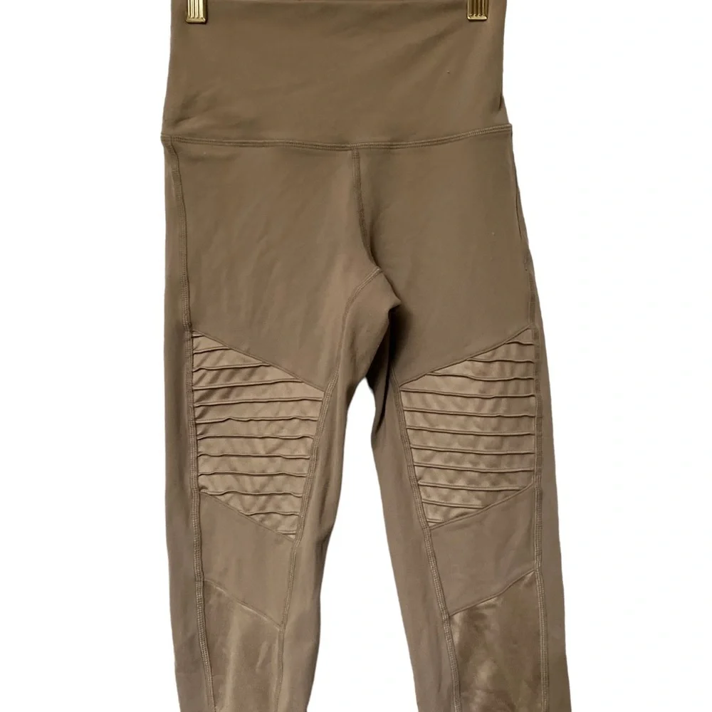 ALO Yoga Moto Tan High Waisted Leggings